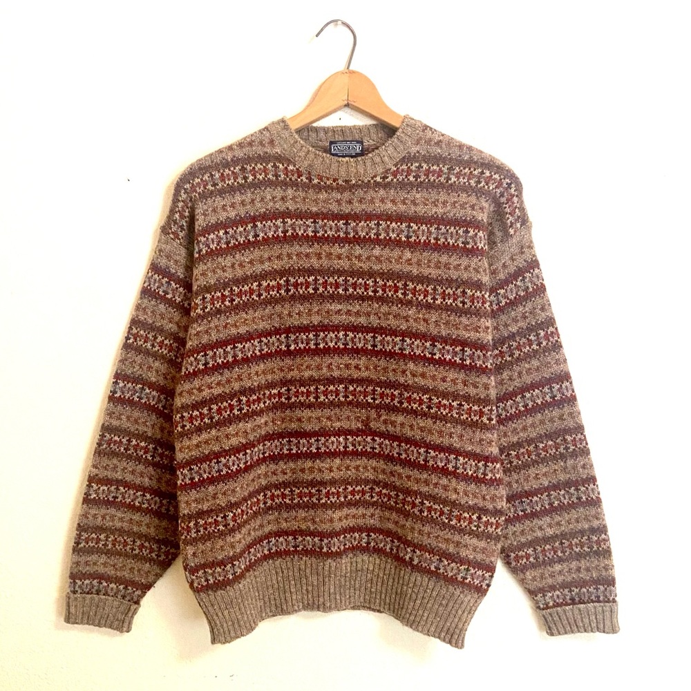 Vintage | Wool Fair Isle Style Oversized Grandpa Sweater